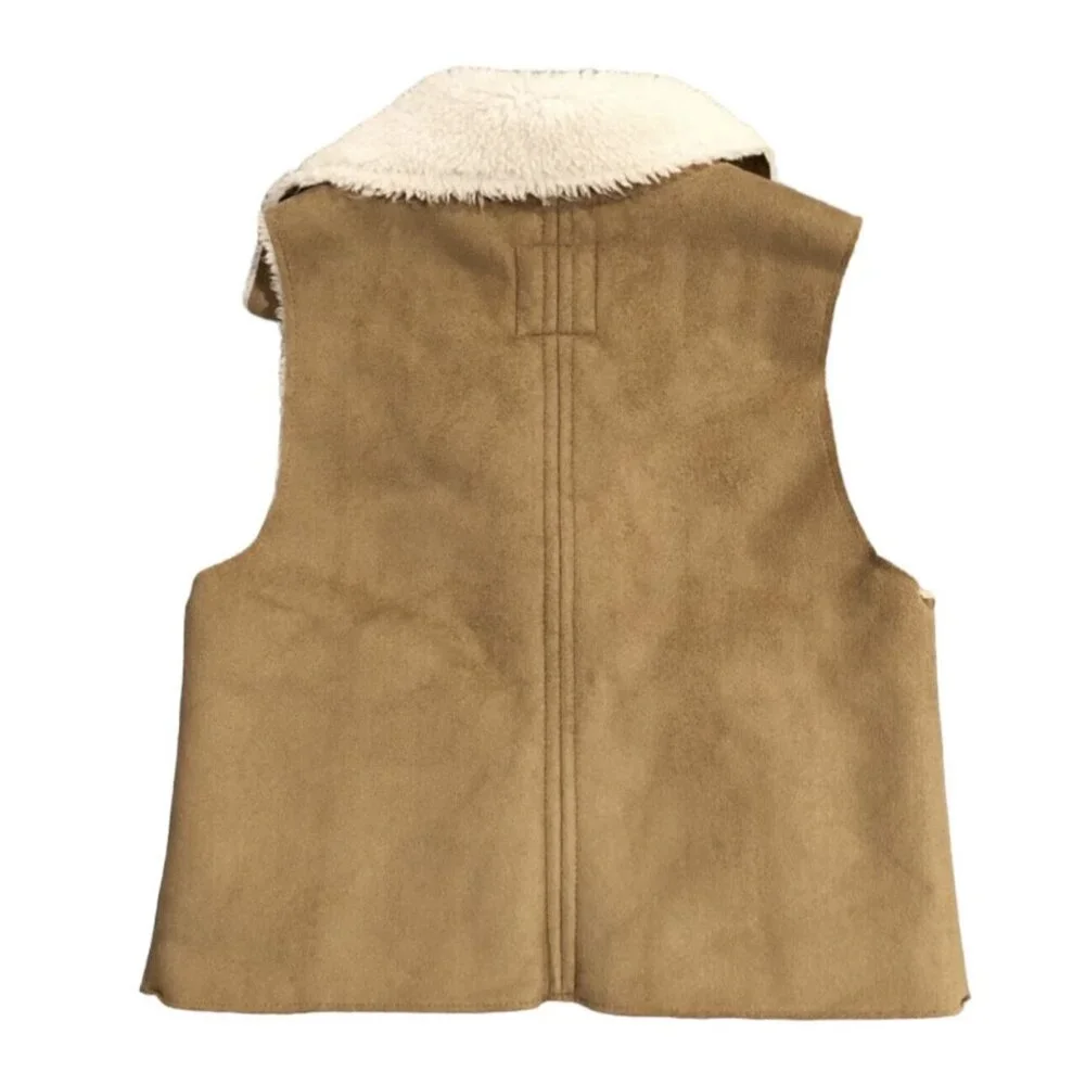 Old Navy 3T Brown Shearling Zipper Vest